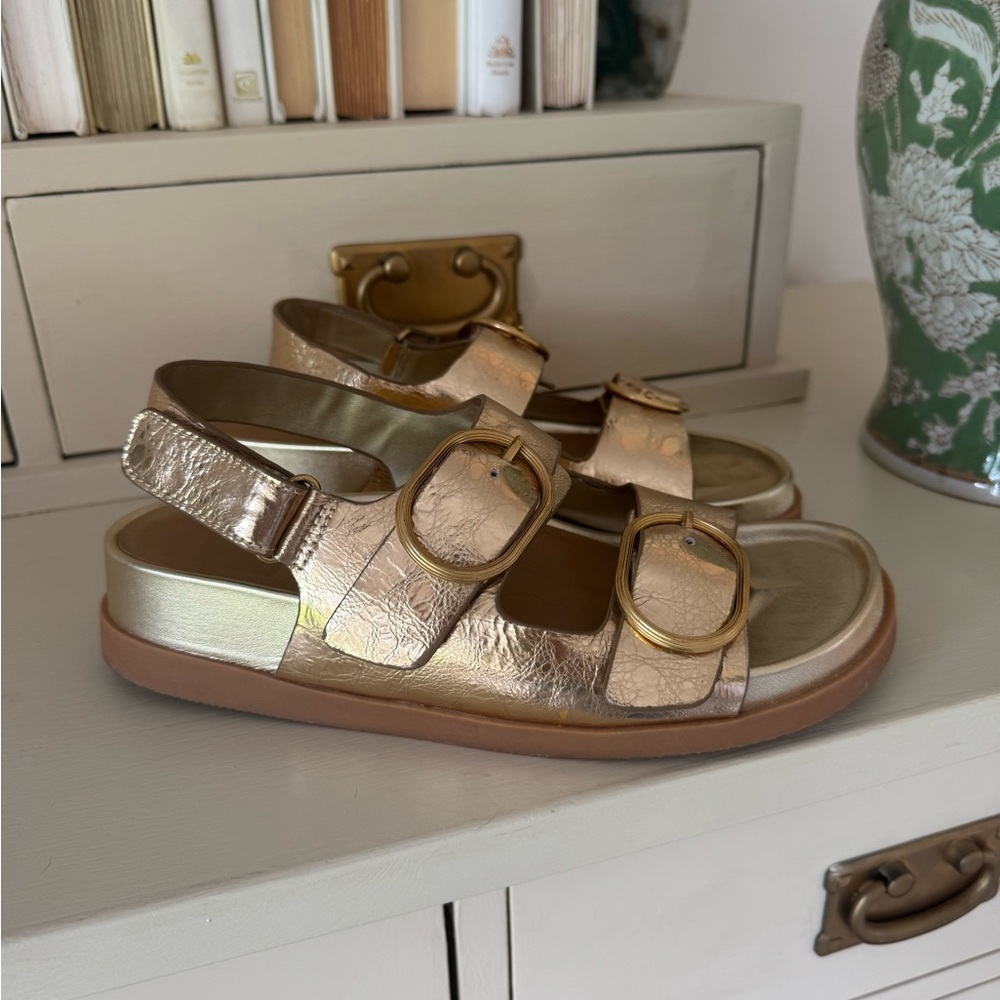 Dolce Vita Gold Sandals with Adjustable Straps